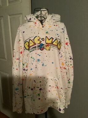 PAC-MAN White Paint-Splatter Hoodie